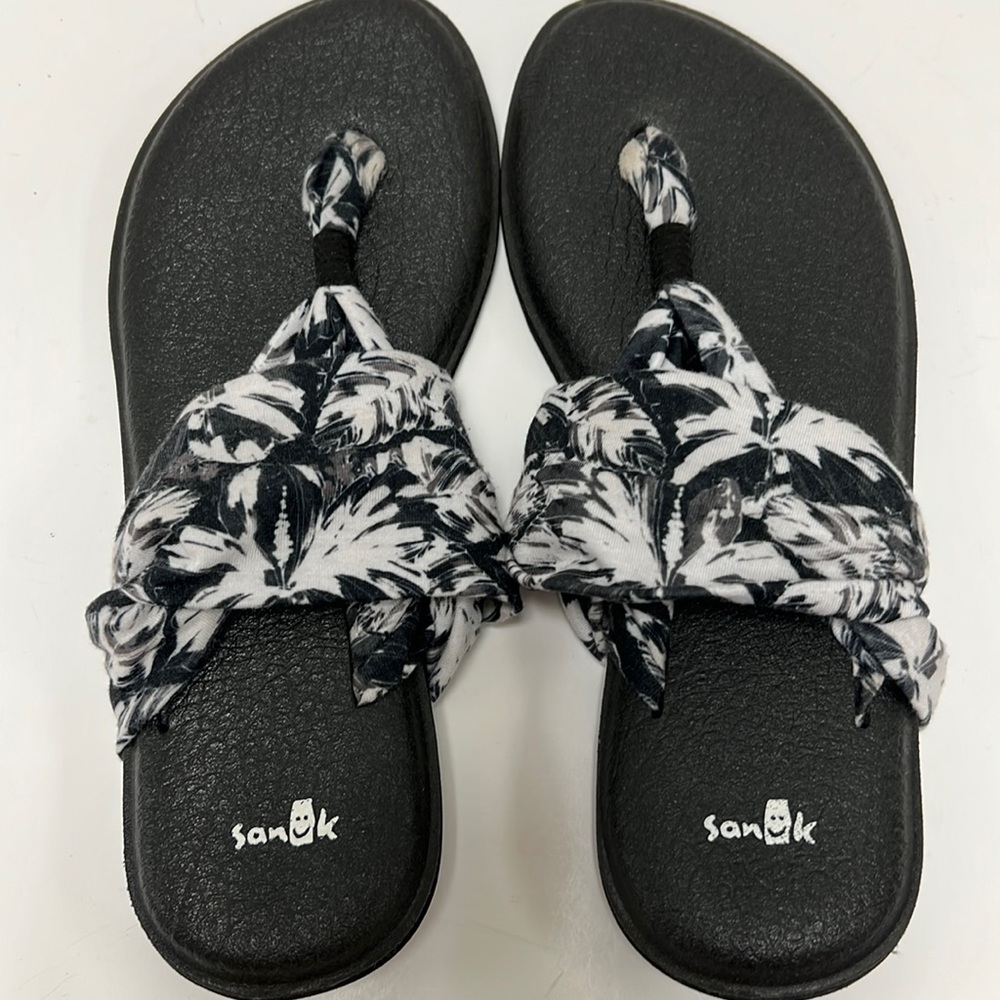 Sanuk Yoga Sling 2 Black/White Print Size 9
